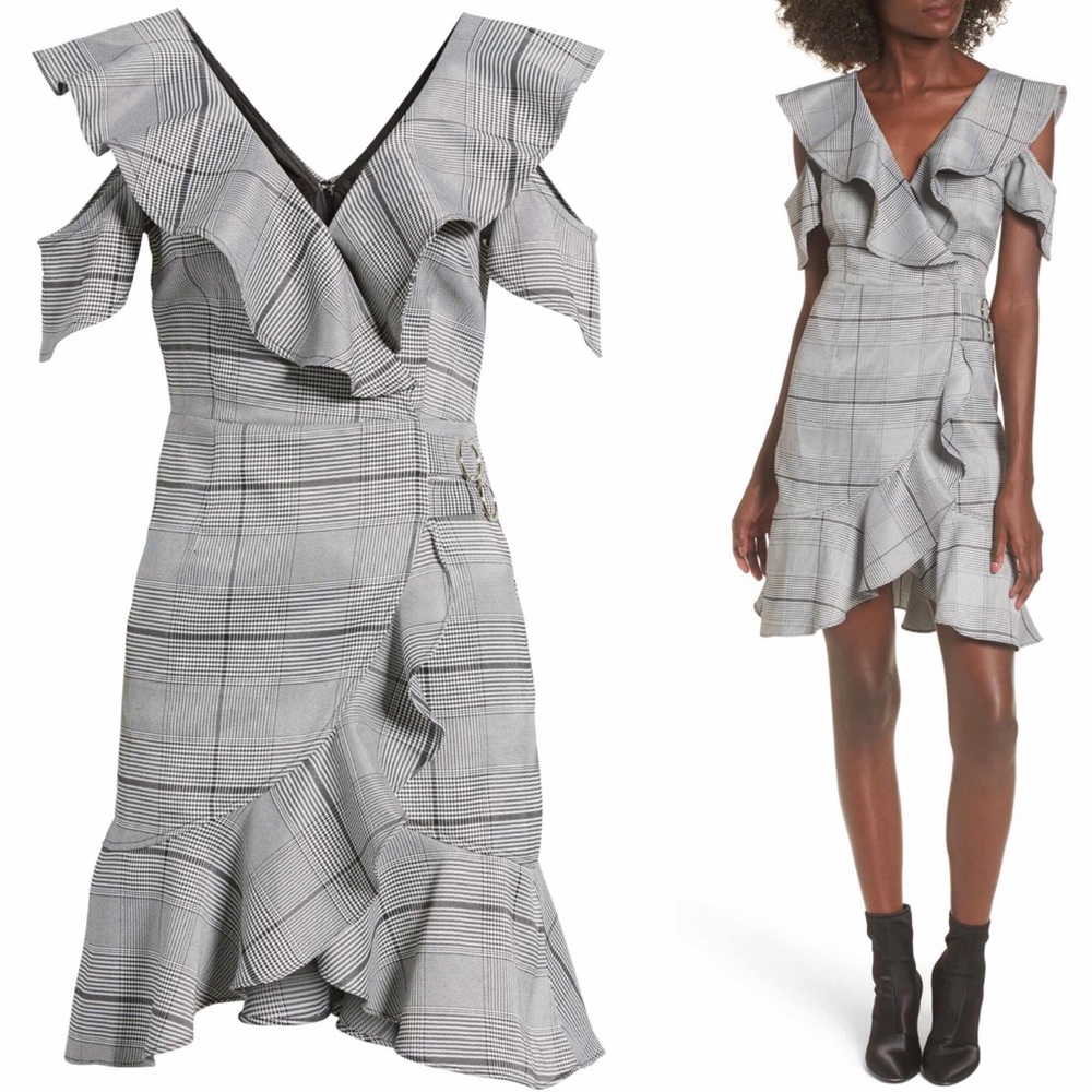 J.O.A. Cold Shoulder Ruffle Dress